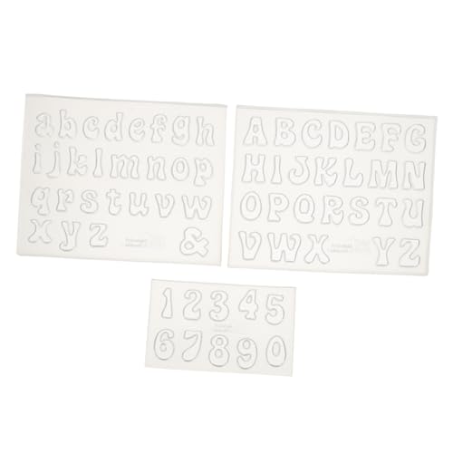 GARIOUANS 3 Stück Teiliges Silikonform für DIY Epoxidharz Gießen Transparente Wiederverwendbare Buchstaben Zahlenformen Leicht zu Entformen und Reinigen für Handgefertigte Schmuck von GARIOUANS