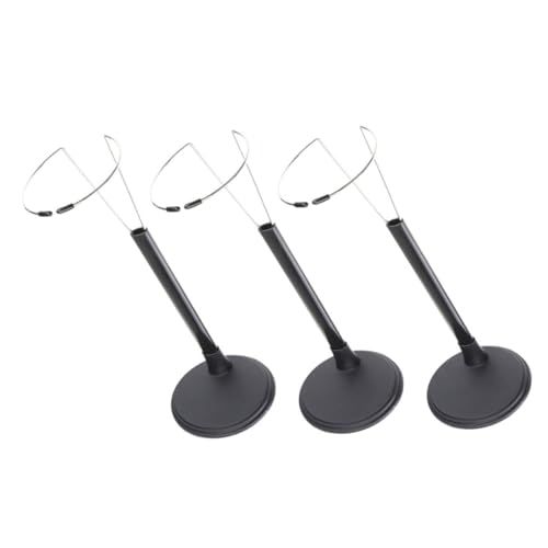 GARIOUANS 3 Stück Verstellbarer Puppenständer Teiliges Stabiler Doll Support Holder für Handgefertigte Modelle und Actionfiguren Schwarz für Vitrine und Zuhause von GARIOUANS