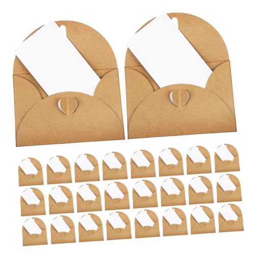 GARIOUANS 30 Sätze Liebe Schnalle Umschlag Vintage Hochzeitsumschläge Mini -Kraftpapierumschläge danke Kartenumschläge leere Geburtstagskarten Umschläge für Feiertage kleine Umschläge Braun von GARIOUANS