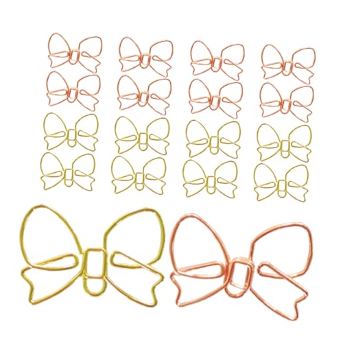 GARIOUANS 30 Stück Büroklammer Mit Schleife Dekorative Lesezeichen Nettes Schreibtischzubehör Süßes Briefpapier Hochzeitsdekorationsclips Bowknot-büroklammern Journaling-zubehör Metall von GARIOUANS