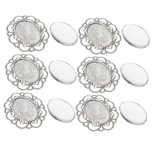 GARIOUANS 30 Stück DIY Alloy Brooch Bezel Sets mit Glasdome für Kreative Bastelprojekte für Gestalten von Einzigartigen Broschen und Schmuckstücken von GARIOUANS