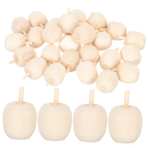 GARIOUANS 30 Stück DIY Unlackierte Holzfrüchte Teiliges für Kreative Bastelarbeiten Unvollendete Holzfruchtformen zum Malen und Dekorieren für Erwachsene von GARIOUANS