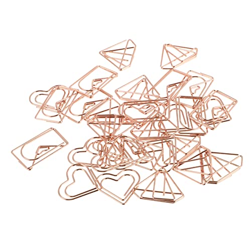 GARIOUANS 30 Stück Kreative Packung Herzförmige und Diamantform Büroklammern Dekorative Kleine Papierclips für Dokumente Bürobedarf und Scrapbooking Roségold GARIOUANS 30 Stück Kreative Packung Herzförmige und Diamantform Büroklammern Dekorative Kleine Papierclips für Dokumente Bürobedarf und Scrapbooking Roségold von GARIOUANS