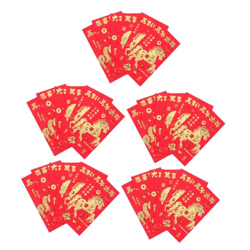GARIOUANS 30 Stück Teiliges Chinesische Rote Umschläge mit Pferdemotiv Geprägte Glücksmünzen Taschen Traditionell für Frühlingsfest und Lunar Year Langlebig und für und Bürofeiern GARIOUANS 30 Stück Teiliges Chinesische Rote Umschläge mit Pferdemotiv Geprägte Glücksmünzen Taschen Traditionell für Frühlingsfest und Lunar Year Langlebig und für und Bürofeiern von GARIOUANS