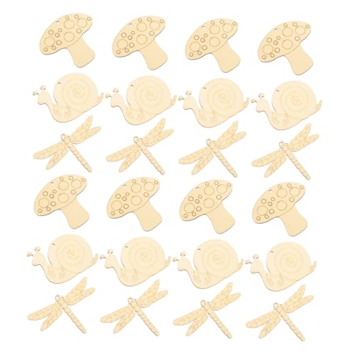 GARIOUANS 30 Stück Teiliges DIY Holzchips mit Verschiedenen Formen Schnecke Pilz Libelle Naturbelassene Holzscheiben zum Basteln Bemalbar Stabile Holzstücke für Kreative Handwerksprojekte GARIOUANS 30 Stück Teiliges DIY Holzchips mit Verschiedenen Formen Schnecke Pilz Libelle Naturbelassene Holzscheiben zum Basteln Bemalbar Stabile Holzstücke für Kreative Handwerksprojekte von GARIOUANS