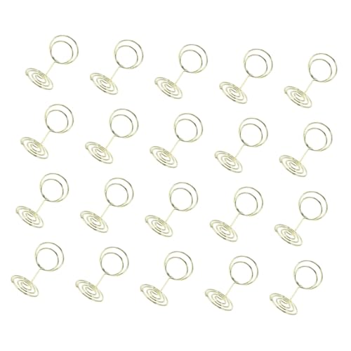 GARIOUANS 30 Stück Teiliges Metall notizclip Gold Rund mit Standfuß Stabile Memo Fotohalter Platzsparende Tischkartenhalter für Hochzeit Party Büro Langlebig und Hautfreundlich von GARIOUANS