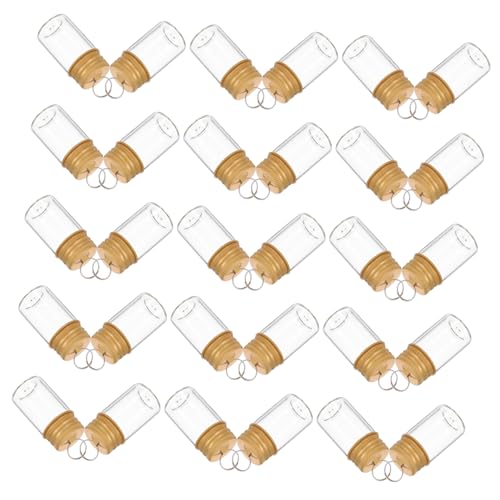 GARIOUANS 30 Stück Teiliges Mini Glasflaschen mit Goldverschluss Kleine Wishing Bottle Anhänger als Schlüsselanhänger und DIY Charms Transparentes Drifting Jar für Kreative Geschenke und GARIOUANS 30 Stück Teiliges Mini Glasflaschen mit Goldverschluss Kleine Wishing Bottle Anhänger als Schlüsselanhänger und DIY Charms Transparentes Drifting Jar für Kreative Geschenke und von GARIOUANS