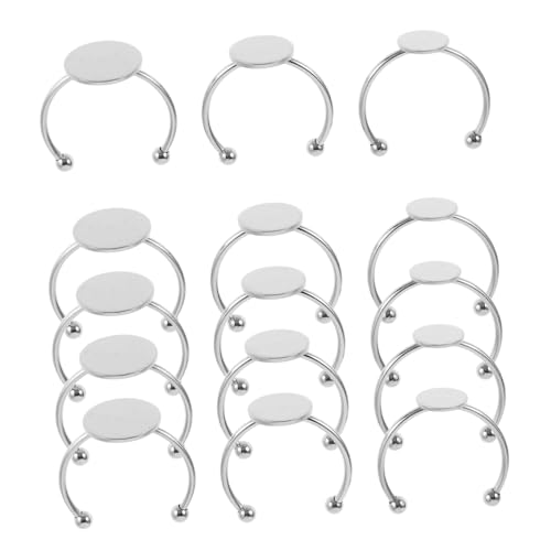 GARIOUANS 30 Stück Verstellbare Ringbasis Rohlinge für Schmuckherstellung Flache Runde Cabochon Ringe Diy Bastelbedarf für Ringe und Anhänger Vielseitig Einsetzbar von GARIOUANS