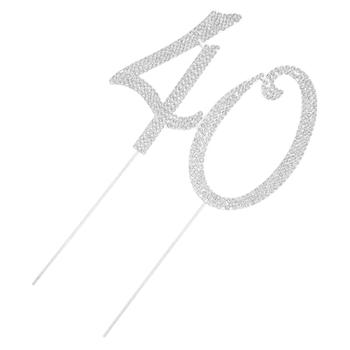 GARIOUANS 30-jähriger Kucheneinsatz Cocktail-auswahl Alles Gute Zum Geburtstag Cupcake Topper Geburtstagstorte Auswählen Dekorationen Zum 40. Geburtstag Zahlen -topper Silber Strasssteine von GARIOUANS