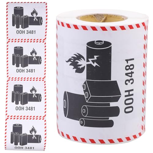 GARIOUANS 300 Stück Lithiumbatterie Warnaufkleber Gefahrgut Transportetiketten mit Brand Explosionswarnung für Sichere Versandkennzeichnung bei Luftfracht GARIOUANS 300 Stück Lithiumbatterie Warnaufkleber Gefahrgut Transportetiketten mit Brand Explosionswarnung für Sichere Versandkennzeichnung bei Luftfracht von GARIOUANS