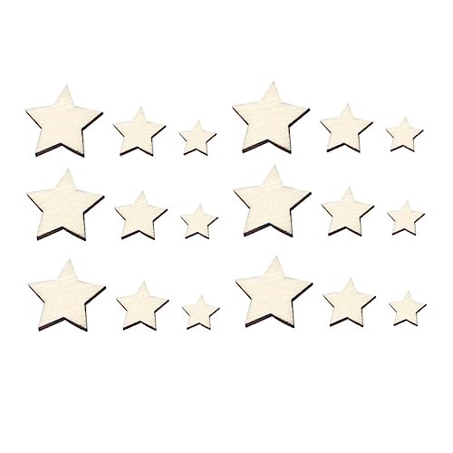 GARIOUANS 300 Stück Mini Holzscheiben Stern Dekorationen für DIY Bastelarbeiten Tischdeko für Geburtstagsfeiern und Feste Langlebige Holzverzierungen für Kreative Projekte von GARIOUANS