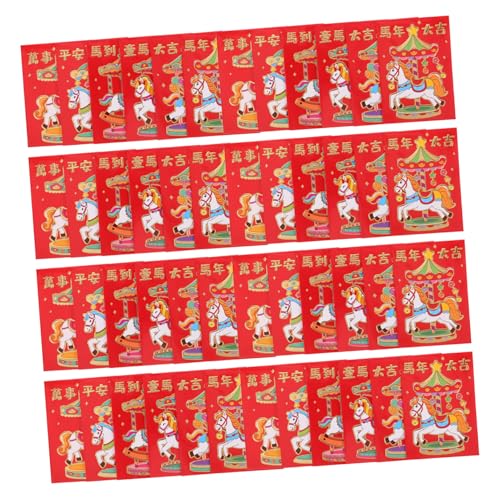GARIOUANS 300 Stück Rote Umschläge Jahr Des Pferdes Lunar Year Hong Bao Lai See Glücksgeldumschläge für Frühlingsfest Hochzeit Geburtstag Cartoon Design GARIOUANS 300 Stück Rote Umschläge Jahr Des Pferdes Lunar Year Hong Bao Lai See Glücksgeldumschläge für Frühlingsfest Hochzeit Geburtstag Cartoon Design von GARIOUANS