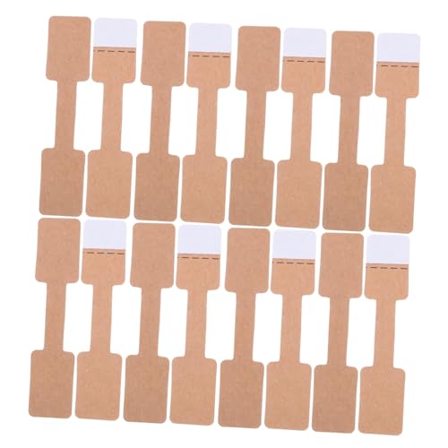 GARIOUANS 300 Stück Selbstklebende Schmucketiketten aus Braunem Kraftpapier Blanko Preisschilder für Ringe Ohrringe Halsketten Vielseitig Einsetzbar für Schmuckshops und Ausstellungen von GARIOUANS