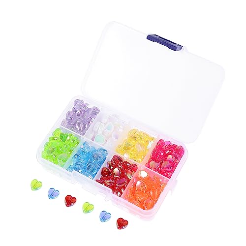 GARIOUANS 320Stücke Herzförmige Acrylperlen Lose Perlen für Schmuckherstellung Basteln mit Kindern DIY Projekte Umweltfreundliches Material Aufbewahrungsbox von GARIOUANS