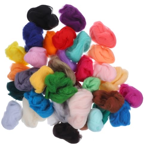 GARIOUANS 36 Stück Teiliges Nadel filzset mit Filzwolle pro Farbe für DIY Basteln Einfach Anzuwenden für Anfänger und Fördert Kreativität und Handfertigkeit Vielseitig für Trockenfilzen von GARIOUANS