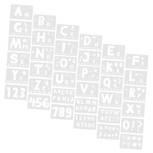 GARIOUANS 36 Stück Teiliges Schablonen Robustem Pet kunststoff Wiederverwendbare Große Buchstaben Zahlenschablonen für DIY malprojekte Klare Muster Vielseitig für Basteln Scrapbooking und von GARIOUANS