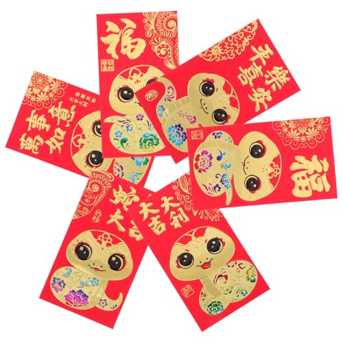 GARIOUANS 36 Stück Teiliges Traditionelle Rote Umschläge für Chinesisches Neujahr Schlangenjahr Vielseitige Geldumschläge mit Lebendigem Rot Praktische Festliche Dekoration für Frühlingsfest von GARIOUANS