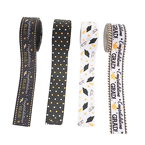 GARIOUANS 4 Rollen Abschlussfeier Geschenkband Bänder für Partydekoration Verpackungsbänder für Schulabschlüsse und Festliche Anlässe GARIOUANS 4 Rollen Abschlussfeier Geschenkband Bänder für Partydekoration Verpackungsbänder für Schulabschlüsse und Festliche Anlässe von GARIOUANS