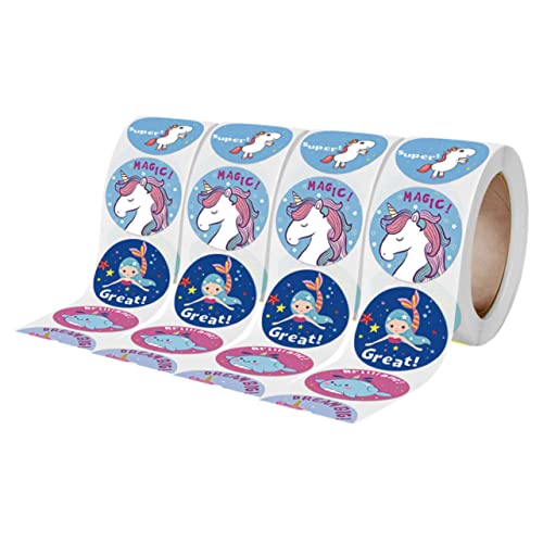 GARIOUANS 4 Rollen Aufkleber Klebstoff über Klebeetiketten selbstklebende Etiketten Klebetiketten DIY -Abziehbilder Schulabziehbilder dekorative Abziehbilder Handkontosabziehbilder von GARIOUANS
