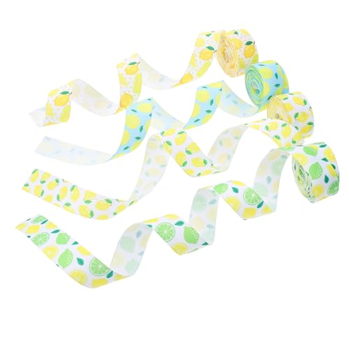 GARIOUANS 4 Rollen Lemon Geschenkband Robustes Langlebig Bedrucktes DIY Dekorationsband für Party Geschenkverpackung Haaraccessoires Festliche Bastelideen GARIOUANS 4 Rollen Lemon Geschenkband Robustes Langlebig Bedrucktes DIY Dekorationsband für Party Geschenkverpackung Haaraccessoires Festliche Bastelideen von GARIOUANS