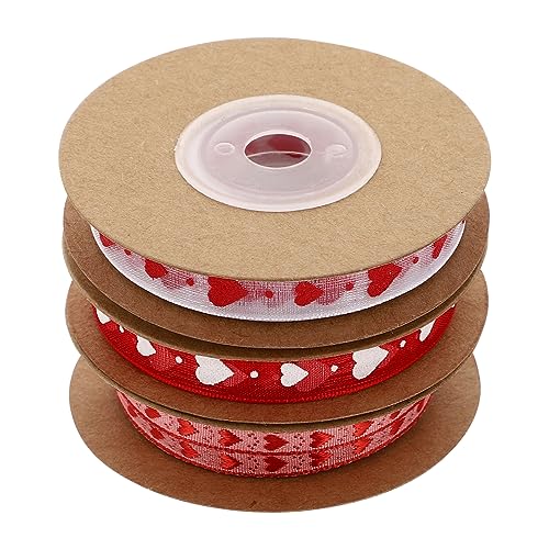 GARIOUANS 4 Rollen Liebesband für Geschenkverpackung Herzen Design für Valentinstag Hochzeiten und Blumensträuße Hochwertigem Zart und Praktisch GARIOUANS 4 Rollen Liebesband für Geschenkverpackung Herzen Design für Valentinstag Hochzeiten und Blumensträuße Hochwertigem Zart und Praktisch von GARIOUANS