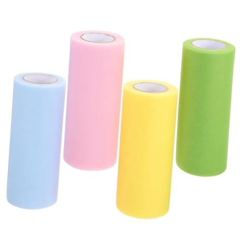 GARIOUANS 4 Rollen Tüllband Mesh Stoff Pastellfarben für Hochzeitsdekoration Geschenkschleifen und DIY Projekte Faltbares Knitterfreies und Formbares Tüllmaterial für Kreative Bastelideen GARIOUANS 4 Rollen Tüllband Mesh Stoff Pastellfarben für Hochzeitsdekoration Geschenkschleifen und DIY Projekte Faltbares Knitterfreies und Formbares Tüllmaterial für Kreative Bastelideen von GARIOUANS