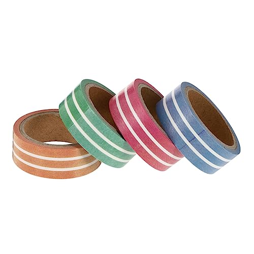 GARIOUANS 4 Rollen Washi Tape Dekoratives Journal Klebeband für Scrapbooking Planner und DIY Projekte Vielseitige Ablösbare Farbenfrohe Designs ohne Rückstände von GARIOUANS