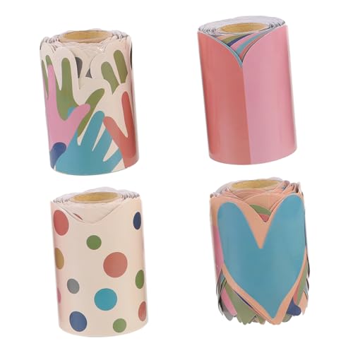 GARIOUANS 4 Rollen Wasserdichte Border Sticker für Pinnwände Selbstklebende Dekorationsaufkleber für Diy Projekte für Klassenzimmer und Kreative Bastelarbeiten GARIOUANS 4 Rollen Wasserdichte Border Sticker für Pinnwände Selbstklebende Dekorationsaufkleber für Diy Projekte für Klassenzimmer und Kreative Bastelarbeiten von GARIOUANS