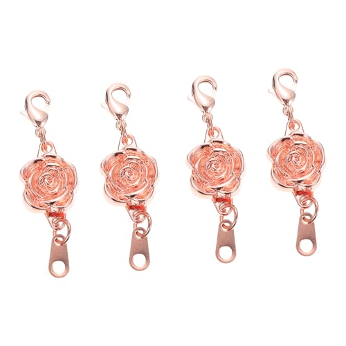 GARIOUANS 4 STÜCKE Teiliges Schmuckverlängerungs mit Einzigartigem Design Einfache Montage ohne Werkzeug Glänzende Rosegold Verbindungselemente für Halsketten und Armbänder Vielseitig und von GARIOUANS