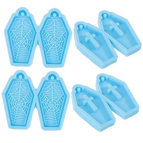 GARIOUANS 4 Stück Diy Silikon Ohrgehänge Formen Teiliges Epoxidharz Gießform für Schmuckanhänger Halloween Design für Handarbeit und Bastelprojekte von GARIOUANS