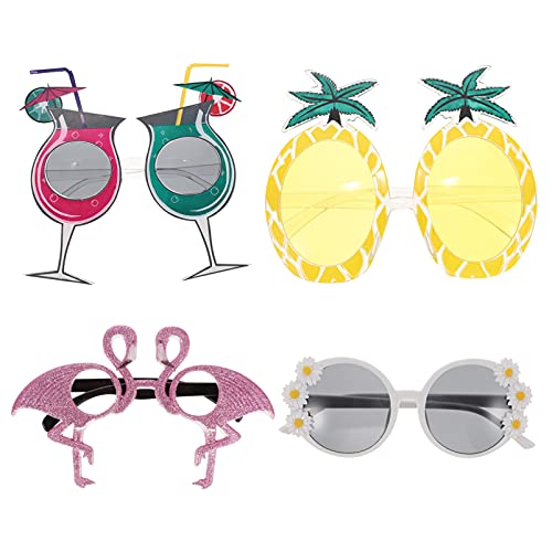 GARIOUANS 4 Stück Hawaiian Partybrille Teilig Lustige Ergonomische Brillen für Fotos Daisy Ananas Cocktailbecher und Flamingo Sichere und Bequeme Sonnenbrillen für Unvergessliche Feiern GARIOUANS 4 Stück Hawaiian Partybrille Teilig Lustige Ergonomische Brillen für Fotos Daisy Ananas Cocktailbecher und Flamingo Sichere und Bequeme Sonnenbrillen für Unvergessliche Feiern von GARIOUANS