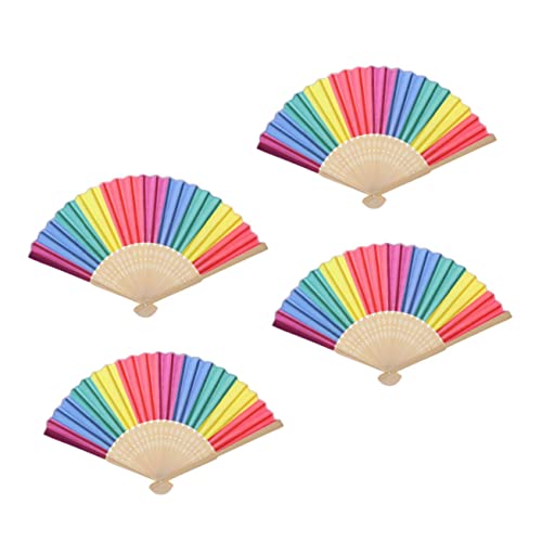 GARIOUANS 4 Stück Klappbare Fächer aus für Bunte Regenbogen Fächer als Tanzrequisiten und Dekoration für Sommerpartys und Aufführungen GARIOUANS 4 Stück Klappbare Fächer aus für Bunte Regenbogen Fächer als Tanzrequisiten und Dekoration für Sommerpartys und Aufführungen von GARIOUANS
