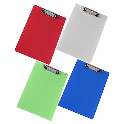 GARIOUANS 4 Stück Klemmbrett Tragbare Schreibplatten aus Kunststoff Transparente Dokumentenhalter für Büro und Schule Leicht und Praktisch Verbesserte Organisation für Zufällige Farbe von GARIOUANS