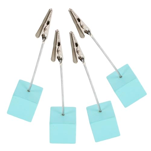 GARIOUANS 4 Stück Memo Ordner Tischnamenshalter Fotohalter Tischkartenhalter Desktop Fotohalter Bildhalter Für Tische Tischkarten Für Die Tischdekoration Himmelblau Edelstahl von GARIOUANS