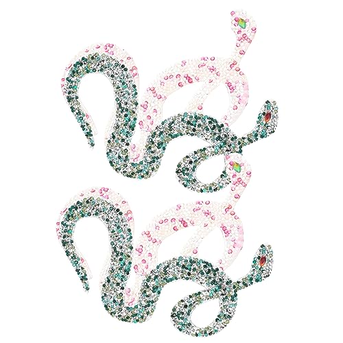 GARIOUANS 4 Stück Schlangenförmige Strass Applikationen für Kleidung DIY Patches mit Hochwertigen Rhinestones Geeignet für Bekleidung Taschen Hüte Schuhe zur Reparatur und Dekoration von GARIOUANS
