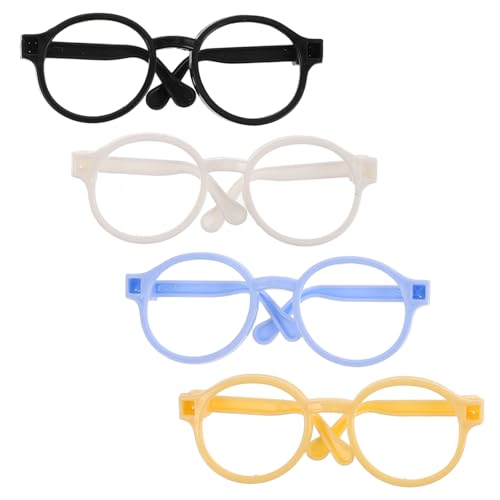 GARIOUANS 4 Stück Spielzeugzubehör Puppe Verkleiden Zubehör Brillen Zum Anziehen Der Puppe Mini-Brille Puppe Verkleiden Brillengestell Sonnenbrillenrahmen Zum Anziehen Der Puppe Plastik von GARIOUANS