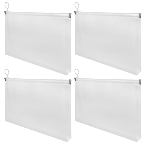 GARIOUANS 4 Stück Teiliges Dokumenten Aufbewahrungstaschen mit Reißverschluss Transparente Tasche für Dokumente für Reisen und Bürobedarf Langlebig und Tragbar von GARIOUANS