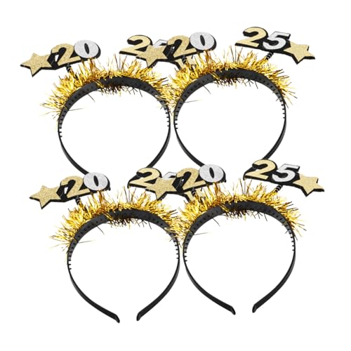 GARIOUANS 4 Stück Teiliges Glitzer silvester stirnband Vielseitige Komfortable Neujahrs partydekoration mit Funkelnden Pailletten Leichtes Flexibles Design für Silvesterfeiern und von GARIOUANS
