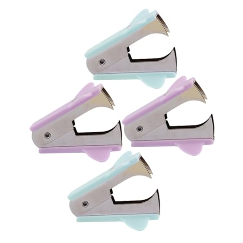 GARIOUANS 4 Stück Teiliges Mini heftklammerentferner Leichtem PP und Aluminiumlegierung Ergonomisch Tragbar für Büro Zuhause Schnelles Entfernen von Heftklammern Praktisches Büroaccessoire von GARIOUANS