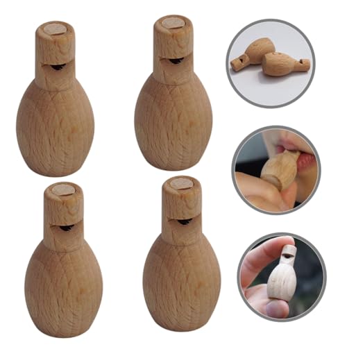GARIOUANS 4 Stück Teiliges Natürliche Holzpfeifen zum Bemalen DIY Kinderinstrument Musikalisches Sensorisches für Mädchen und Jungen von GARIOUANS