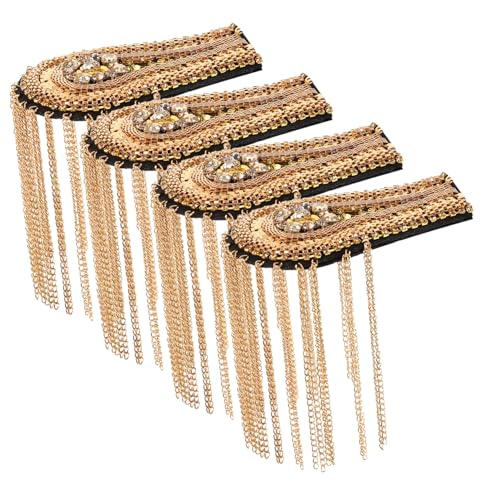 GARIOUANS 4 Stück Teiliges Tassel Schulterabzeichen mit Quasten Perlen und Kristallverzierung Epauletten Schmuckapplikationen für Kostüme Cosplay Halloween und Schuluniformen GARIOUANS 4 Stück Teiliges Tassel Schulterabzeichen mit Quasten Perlen und Kristallverzierung Epauletten Schmuckapplikationen für Kostüme Cosplay Halloween und Schuluniformen von GARIOUANS