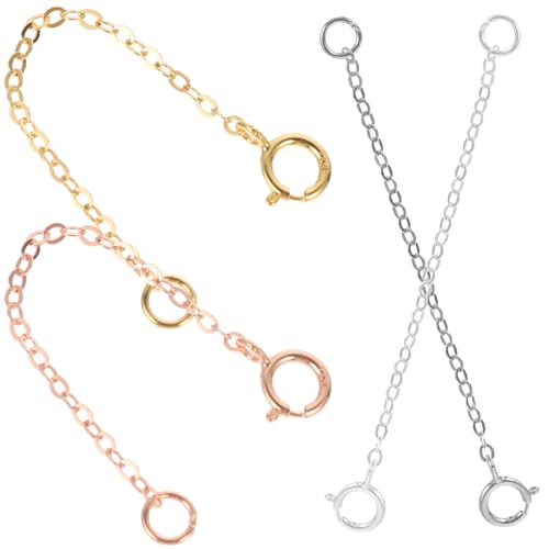 GARIOUANS 4 Stück Teiliges Verlängerungsketten Silber DIY Schmuck Zubehör Langlebige Kettenverlängerung für Halsketten Armbänder Modische Erweiterung von GARIOUANS