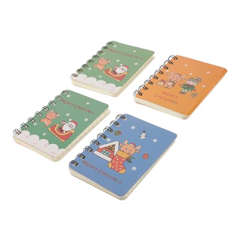GARIOUANS 4 Stück Teiliges Weihnachts Spiralnotizbuch Quadratisches Design Cartoon Motiv Schüler Notizblock für Schule Büro Notizheft mit Glattem Papier und Robustem Einband GARIOUANS 4 Stück Teiliges Weihnachts Spiralnotizbuch Quadratisches Design Cartoon Motiv Schüler Notizblock für Schule Büro Notizheft mit Glattem Papier und Robustem Einband von GARIOUANS