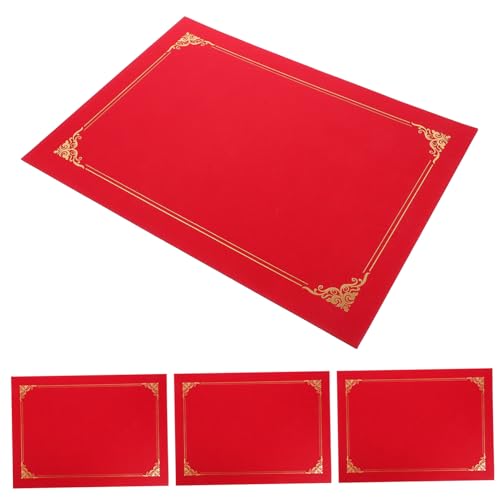 GARIOUANS 4 Stück Teiliges Zertifikathüllen aus Papier Schützende Urkunden und Diplomhüllen Rote Dokumentenmappe mit Goldprägung Leicht und Praktisch für Horizontale oder Vertikale GARIOUANS 4 Stück Teiliges Zertifikathüllen aus Papier Schützende Urkunden und Diplomhüllen Rote Dokumentenmappe mit Goldprägung Leicht und Praktisch für Horizontale oder Vertikale von GARIOUANS