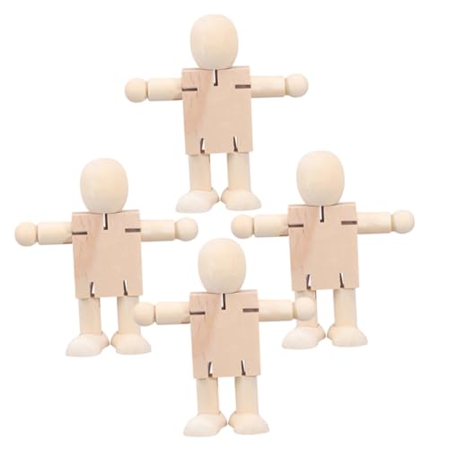 GARIOUANS 4 Stück Unvollendete Holzfigur Roboter Teiliges DIY aus Stabilem Holz mit Beweglichen Gelenken Bemalbar Leicht Langlebig Kreative Bastelidee für Erwachsene GARIOUANS 4 Stück Unvollendete Holzfigur Roboter Teiliges DIY aus Stabilem Holz mit Beweglichen Gelenken Bemalbar Leicht Langlebig Kreative Bastelidee für Erwachsene von GARIOUANS