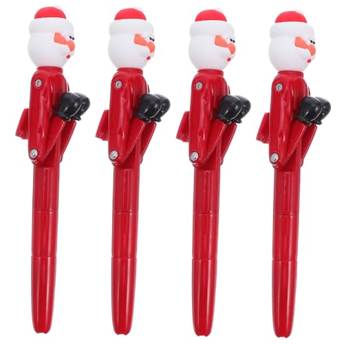 GARIOUANS 4 Stück Weihnachtskugelschreiber mit Witzigem Weihnachtsmann-boxdesign Lustige Kugelschreiber für Büro und Schule Glattes Schreiben als Partygeschenk und Weihnachtsstrumpffüller von GARIOUANS