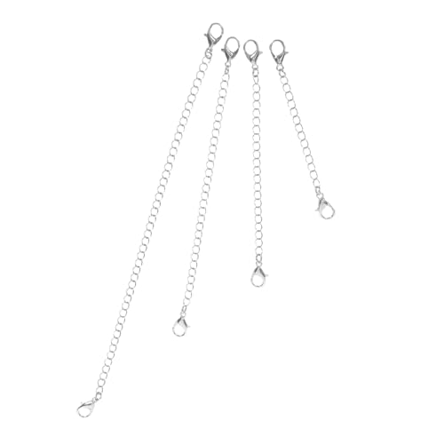 GARIOUANS 4 Stücke Kettenset aus Karabinerverschlüsse Herstellung DIY Extender -Kette Hummerschere Schmuck Hummerschnalle -Erweiterungskette Halskette Verlängerungskette Silber GARIOUANS 4 Stücke Kettenset aus Karabinerverschlüsse Herstellung DIY Extender -Kette Hummerschere Schmuck Hummerschnalle -Erweiterungskette Halskette Verlängerungskette Silber von GARIOUANS