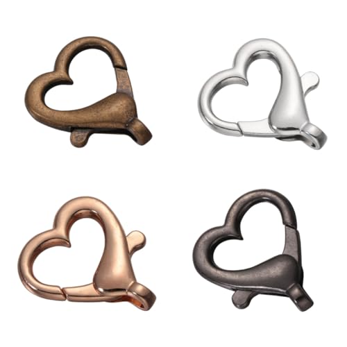 GARIOUANS 40 Stück Herzförmige Karabinerverschlüsse Bunte DIY Zubehörteile für Taschen und Koffer für Armbänder und Schlüsselanhänger Nummer von GARIOUANS