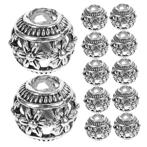 GARIOUANS 40 Stück Metallperlen mit Großem Rund Vintage Zwischenperlen für Schmuckherstellung Armband Basteln DIY Handgefertigte Accessoires aus Legierung GARIOUANS 40 Stück Metallperlen mit Großem Rund Vintage Zwischenperlen für Schmuckherstellung Armband Basteln DIY Handgefertigte Accessoires aus Legierung von GARIOUANS
