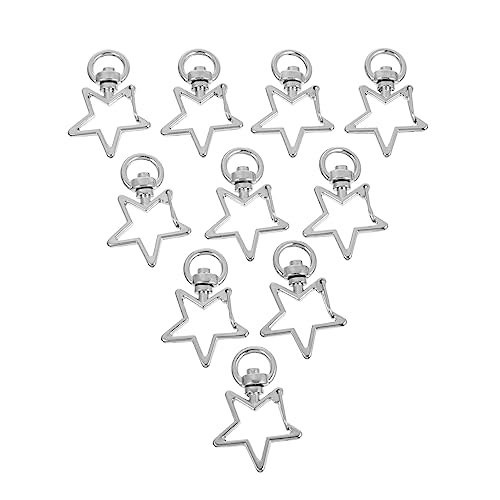 GARIOUANS 40 Stück Sternform Karabinerhaken mit Schlüsselringen Silberne Metall Schlüsselanhänger für Handwerk Taschen und Dekoration von GARIOUANS